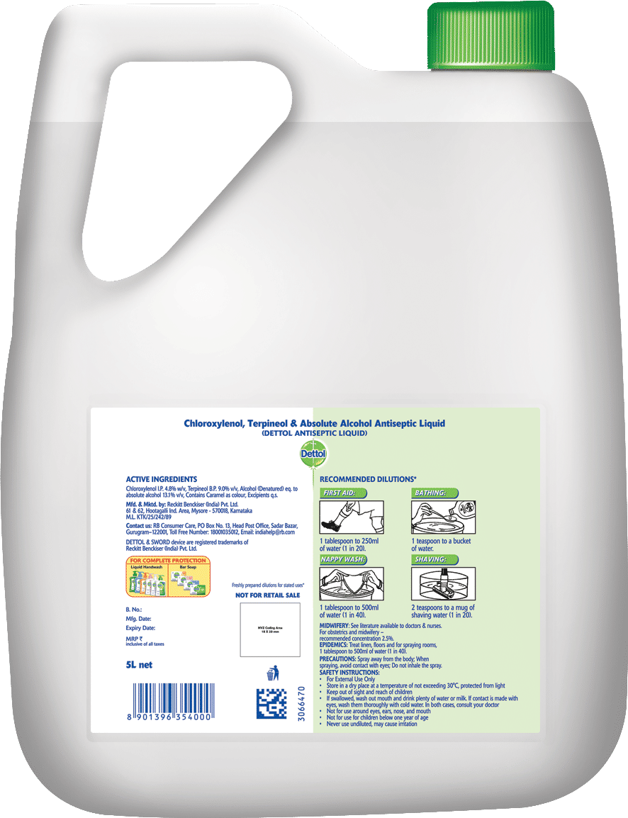 Dettol Antiseptic Liquid, 5 Litre Price, Uses, Side Effects