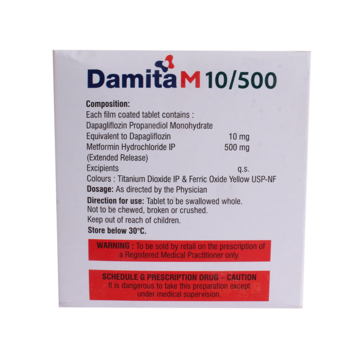 Damita M 10/500 Tablet 10's, Pack of 10 TABLETS Damita M 10/500 Tablet 10's, Pack of 10 TABLETS