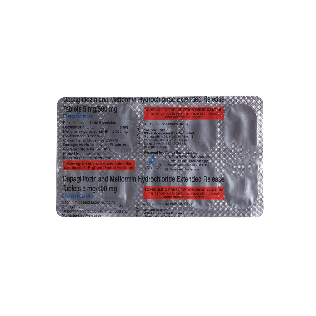 Daprica M 5 Tablet 10's, Pack of 10 TABLETS Daprica M 5 Tablet 10's, Pack of 10 TABLETS