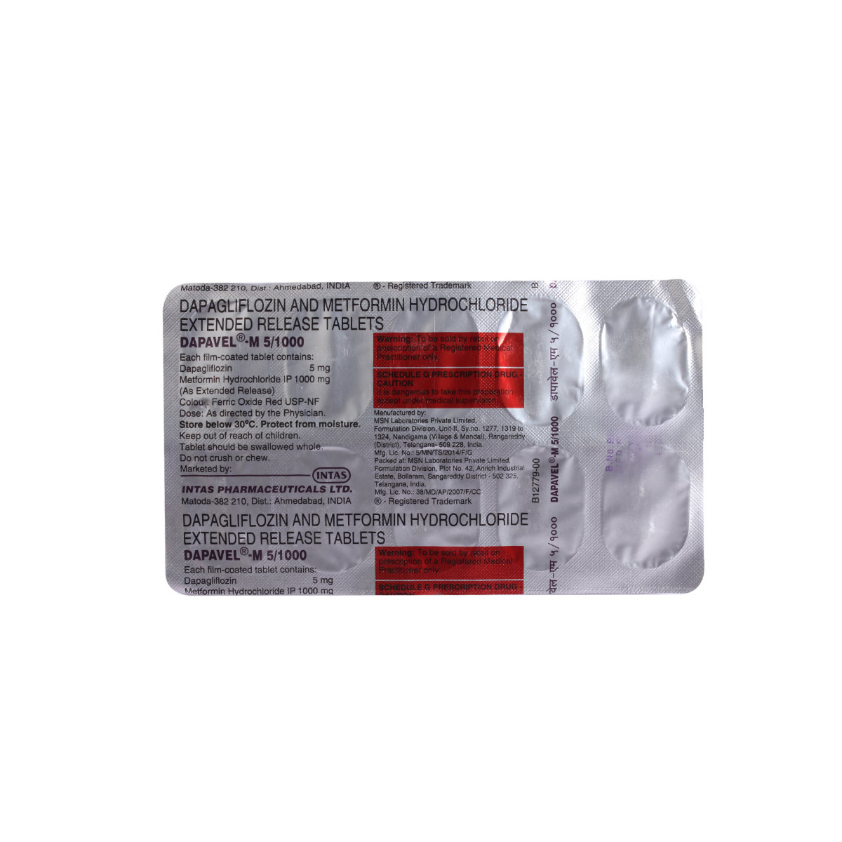 Dapavel-M 5/1000 Tablet 10's, Pack of 10 TABLETS Dapavel-M 5/1000 Tablet 10's, Pack of 10 TABLETS