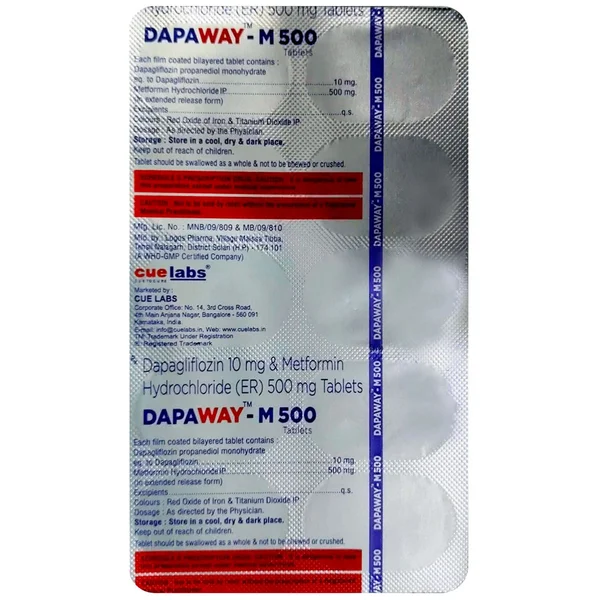 Dapaway-M 500 Tablet 10's