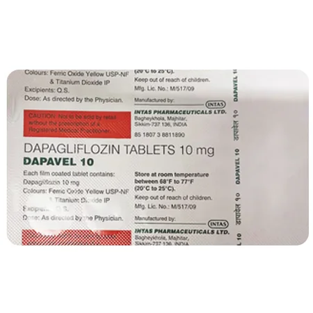 Dapavel 10 Tablet 15's