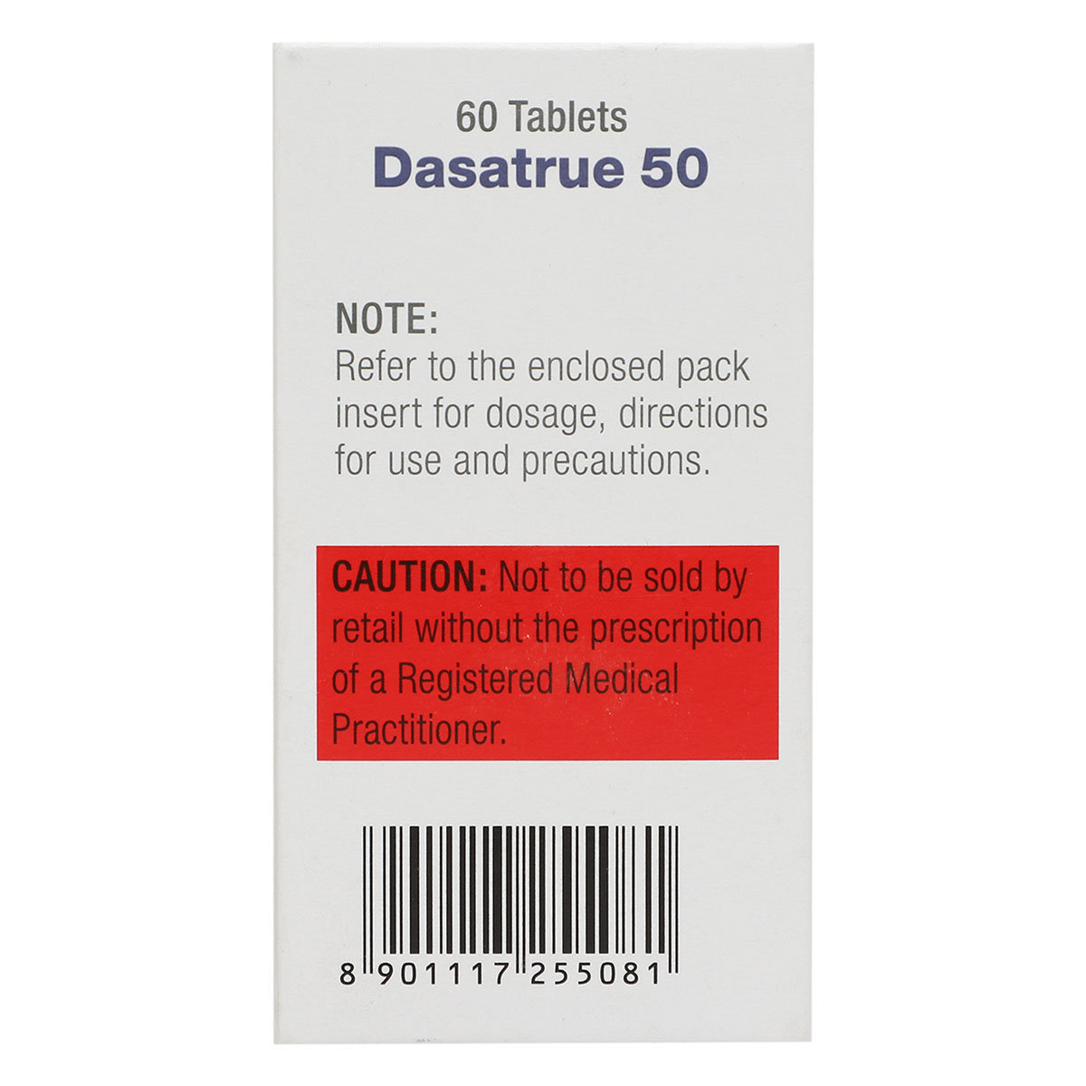 Dasatrue 50mg Tablet 60's, Pack of 1 TABLET Dasatrue 50mg Tablet 60's, Pack of 1 TABLET