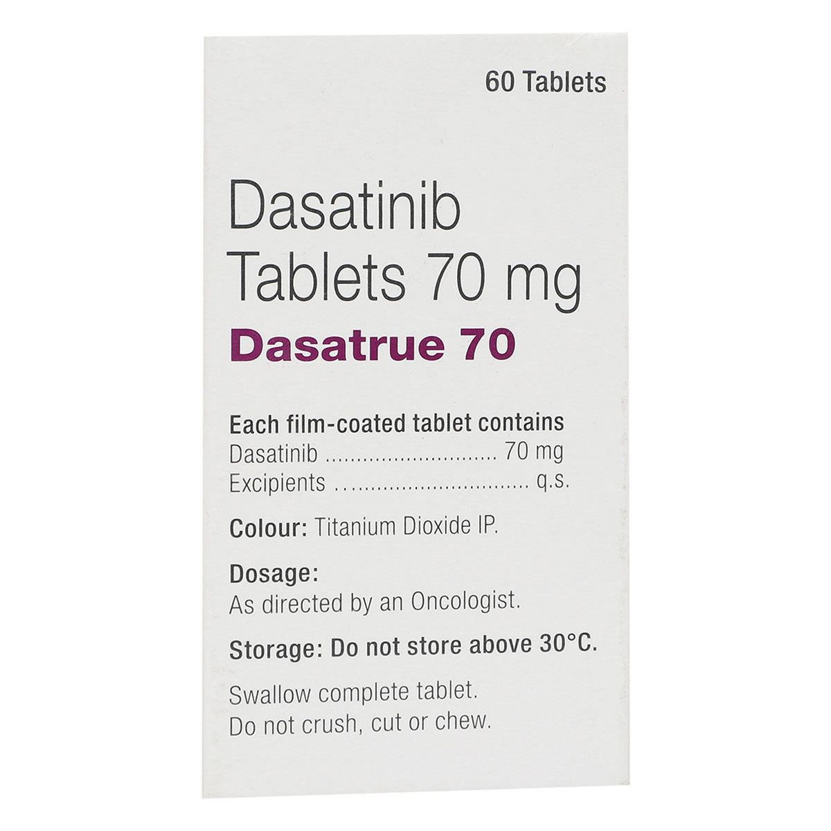 Dasatrue 70 Tablet 60's, Pack of 1 TABLET Dasatrue 70 Tablet 60's, Pack of 1 TABLET
