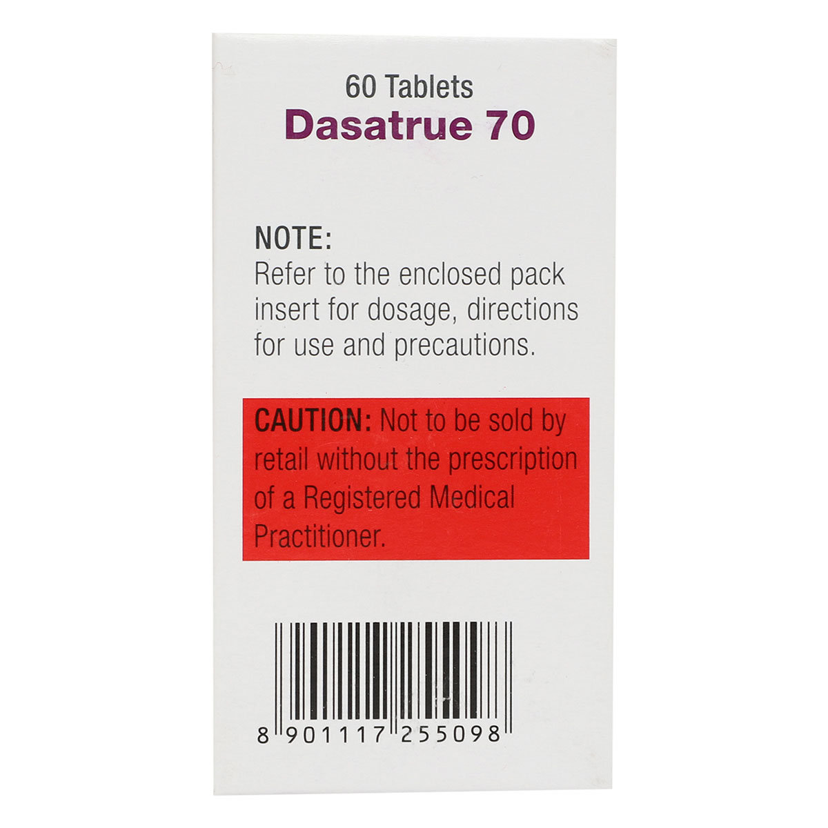 Dasatrue 70 Tablet 60's, Pack of 1 TABLET Dasatrue 70 Tablet 60's, Pack of 1 TABLET