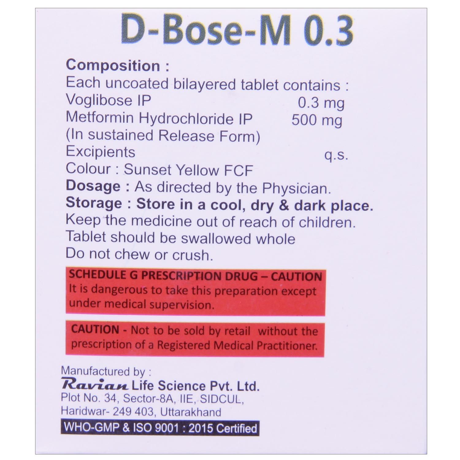 D Bose M 0.3 mg Tablet 10's Price, Uses, Side Effects, Composition