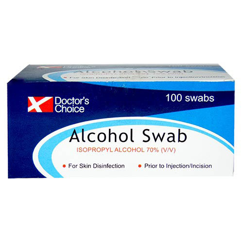 Doctor's Choice Alcohol Swabs, 100 Count, Pack of 100 Doctor's Choice Alcohol Swabs, 100 Count, Pack of 100