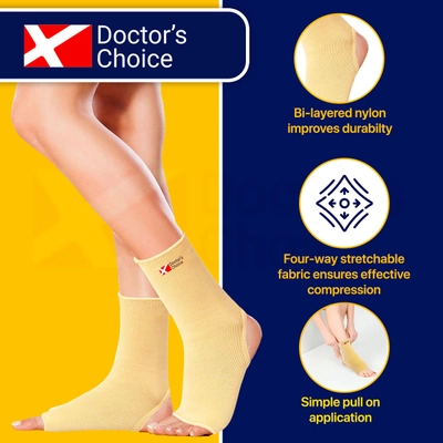 Doctor's Choice Premium Ankle Support four Way Expandable Large DC-09, 1 Pair, Pack of 1