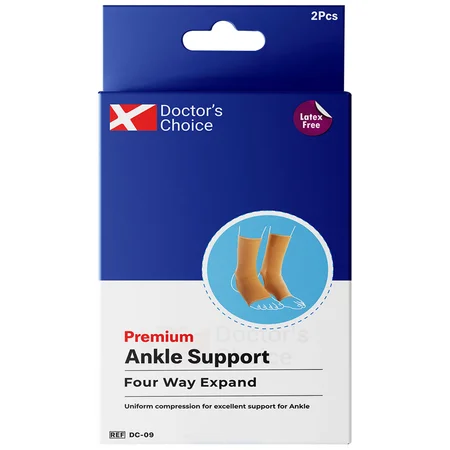 Doctor's Choice Premium Ankle Support four Way Expandable Medium DC-09, 1 Pair