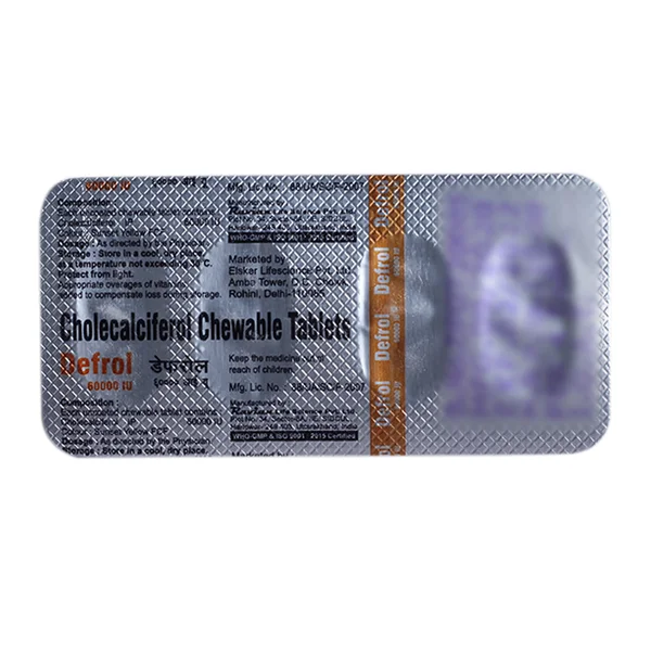Defrol 60000IU Sugar Free Orange Tablet 4's