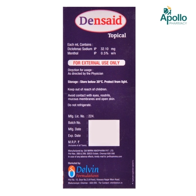 Densaid Topica Solution 50 ml, Pack of 1 SOLUTION