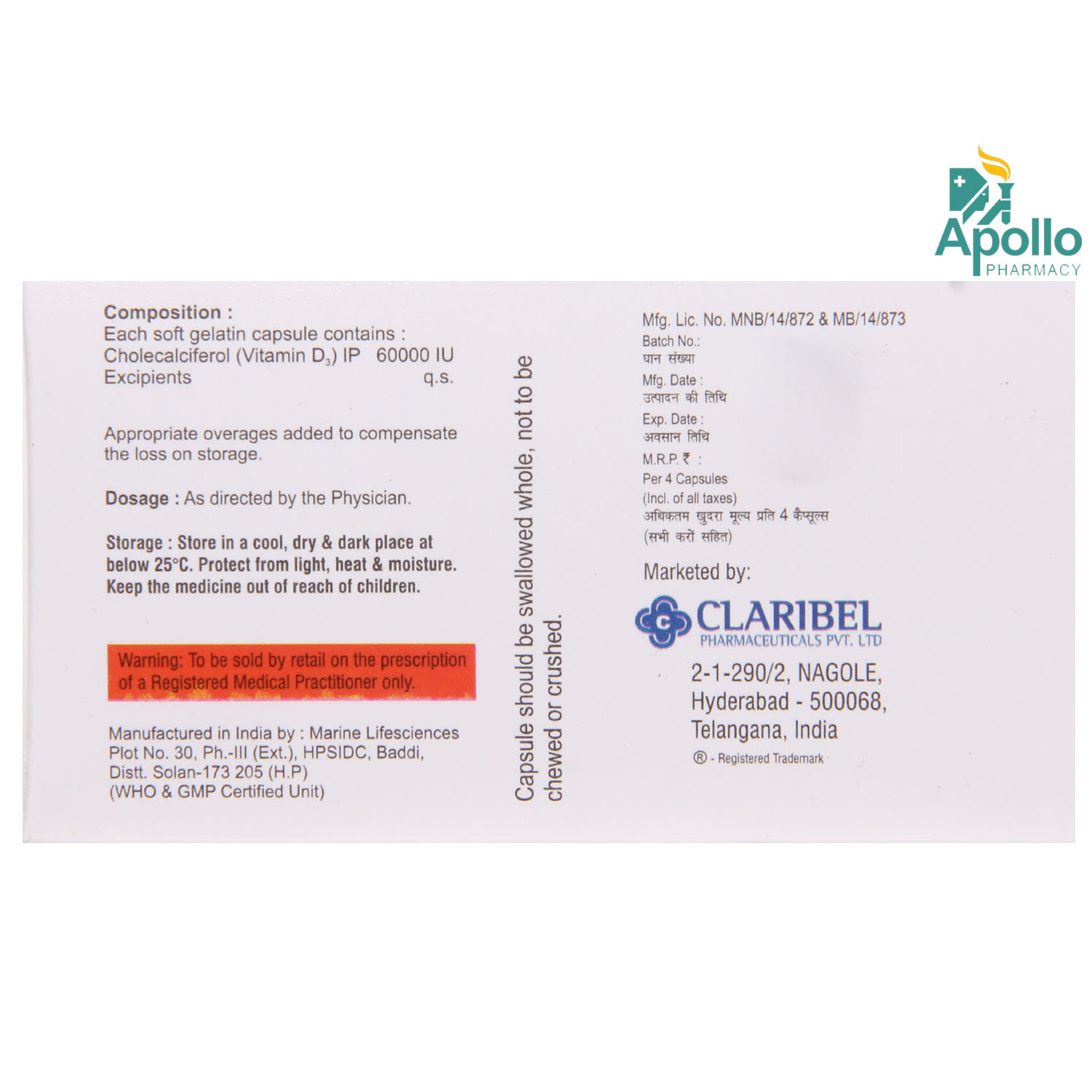 Denrise 60K Capsule 4's, Pack of 4 Denrise 60K Capsule 4's, Pack of 4