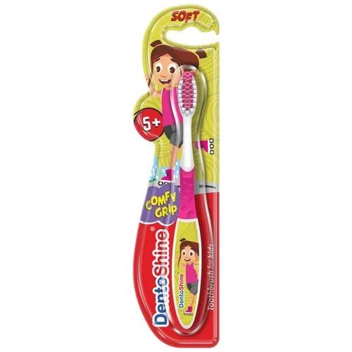 Buy Dentoshine Comfy Grip Kids Pink Toothbrush 5+ Years, 1 Count Online