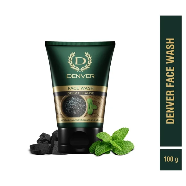 Denver Deep Cleanse Charcoal & Mint Face Wash, 100 gm