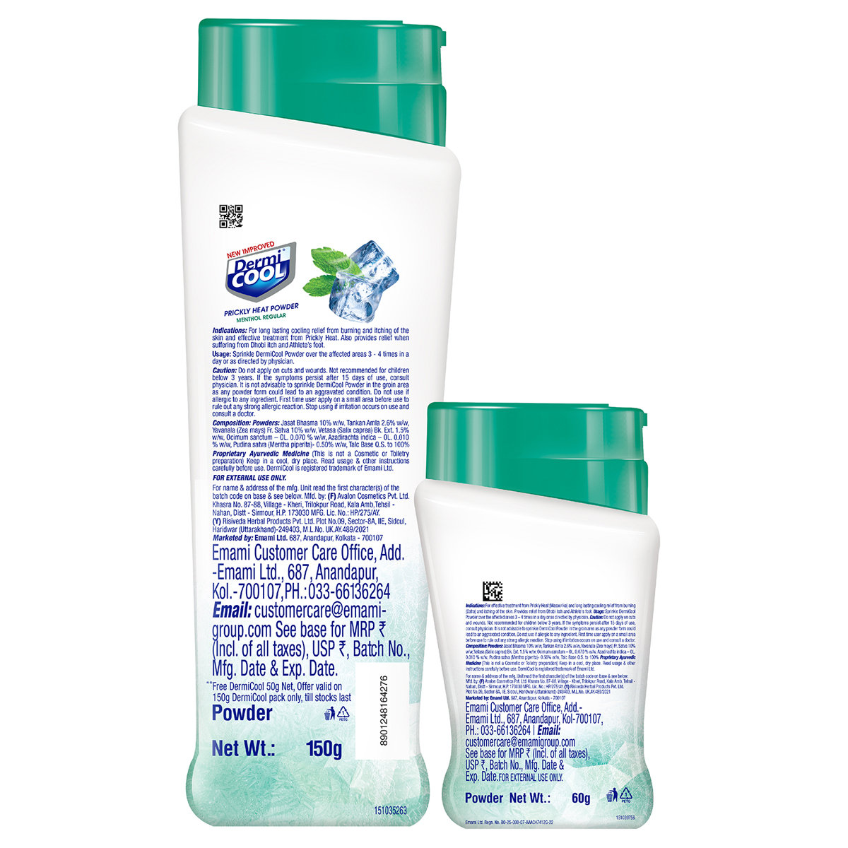 Dermi Cool Regular Prickly Heat Powder 150 gm | With Cooling Effect | Relieves Skin Itching, Prickly Heat, Dhobi Itch & Athlete's foot, Pack of 1 Dermi Cool Regular Prickly Heat Powder 150 gm | With Cooling Effect | Relieves Skin Itching, Prickly Heat, Dhobi Itch & Athlete's foot, Pack of 1