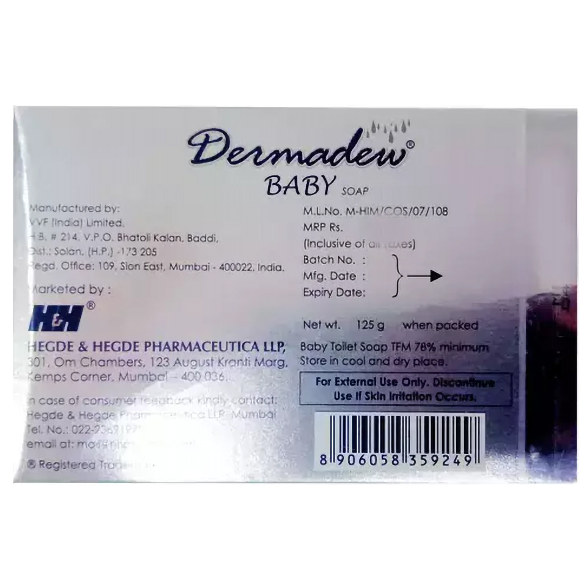 Dermadew Baby Soap, 125 gm, Pack of 1 Dermadew Baby Soap, 125 gm, Pack of 1