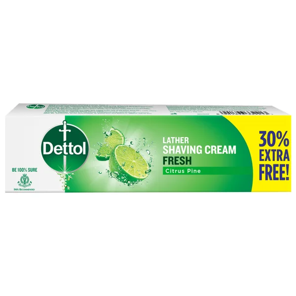 Dettol Lather Shaving Cream (Fresh, 60 g + 18 g Extra)