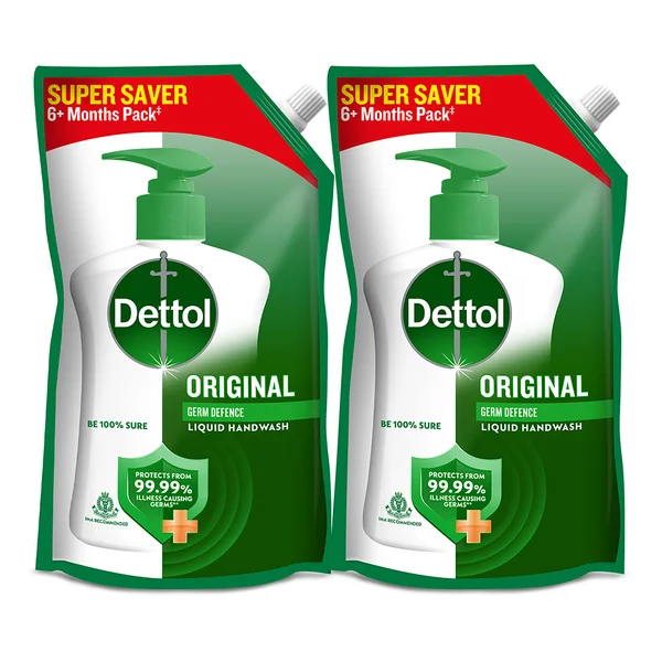Dettol Original Liquid Handwash, 675 ml (Buy 1 Get 1 Free) Refill Pack, Pack of 1