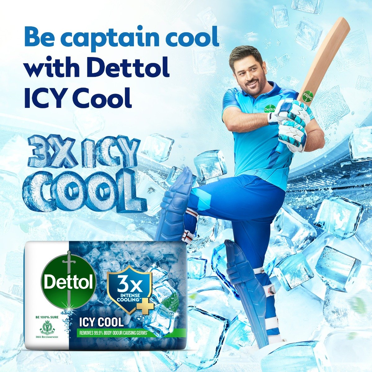 Dettol Icy Cool 3X Menthol Soap, 4x100 gm, Pack of 1 Dettol Icy Cool 3X Menthol Soap, 4x100 gm, Pack of 1