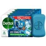 Dettol Icy Cool Bathing Soap Bar, 100 g (Pack of 4)
