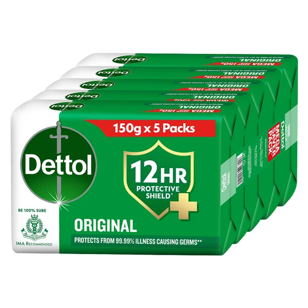 Dettol Original Soap, 5x150 gm, Pack of 1