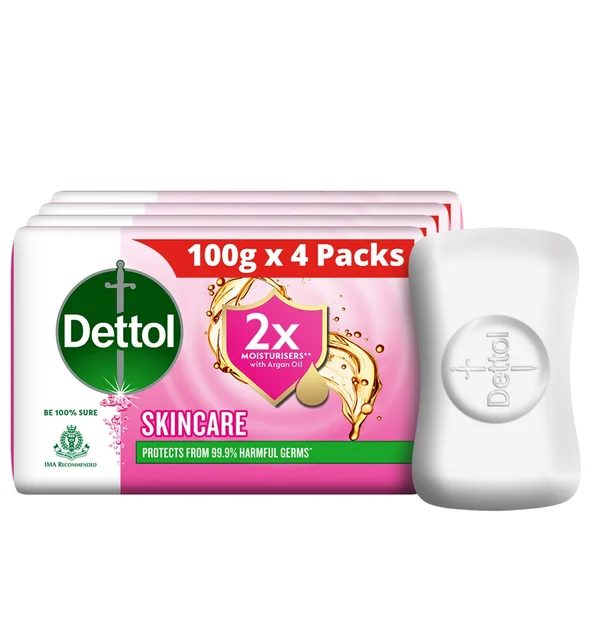 Dettol Skin Care Moisturizing Beauty Bathing Soap, 4x100 gm, Pack of 1