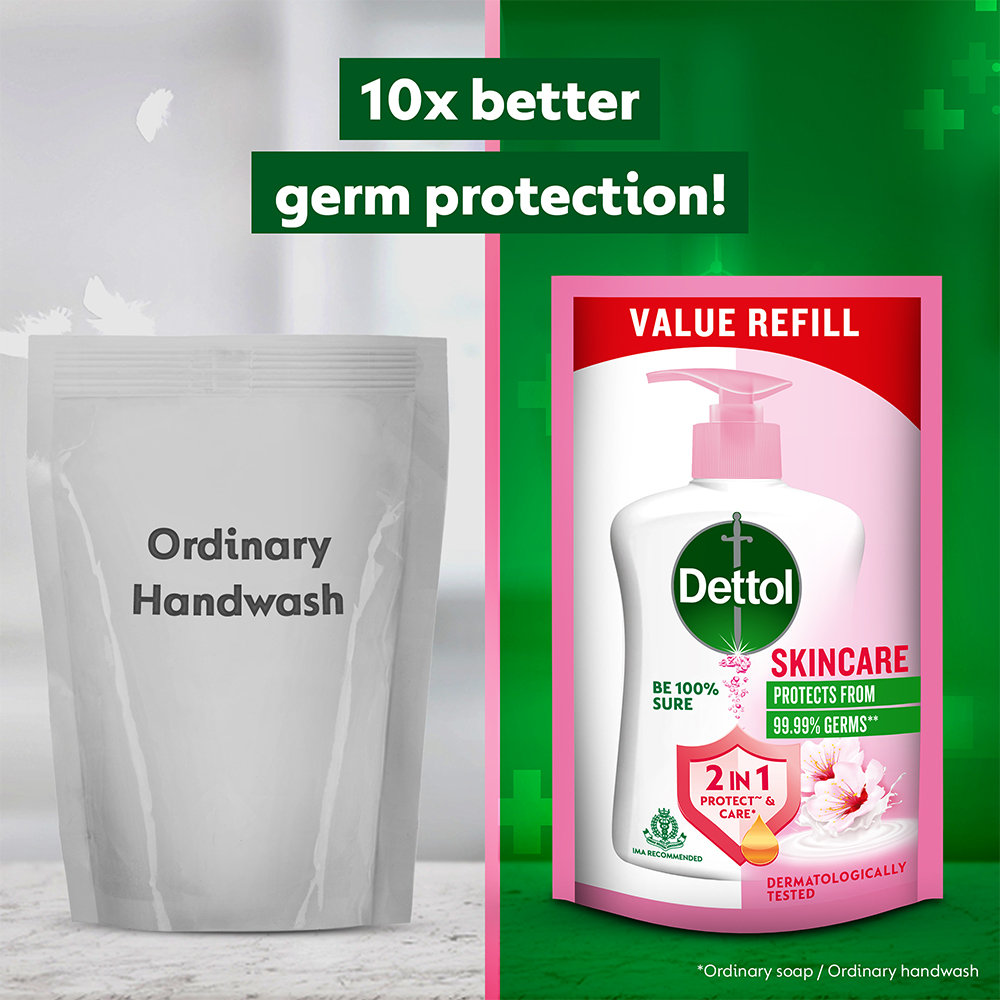 Dettol Skincare Liquid Handwash, 525 ml Refill Pack (3x175 ml), Pack of 1 Dettol Skincare Liquid Handwash, 525 ml Refill Pack (3x175 ml), Pack of 1