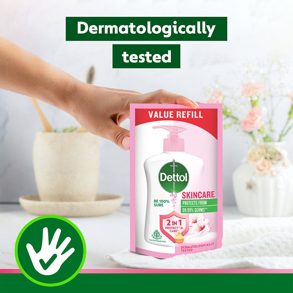 Dettol Skincare Liquid Handwash, 525 ml Refill Pack (3x175 ml), Pack of 1 Dettol Skincare Liquid Handwash, 525 ml Refill Pack (3x175 ml), Pack of 1