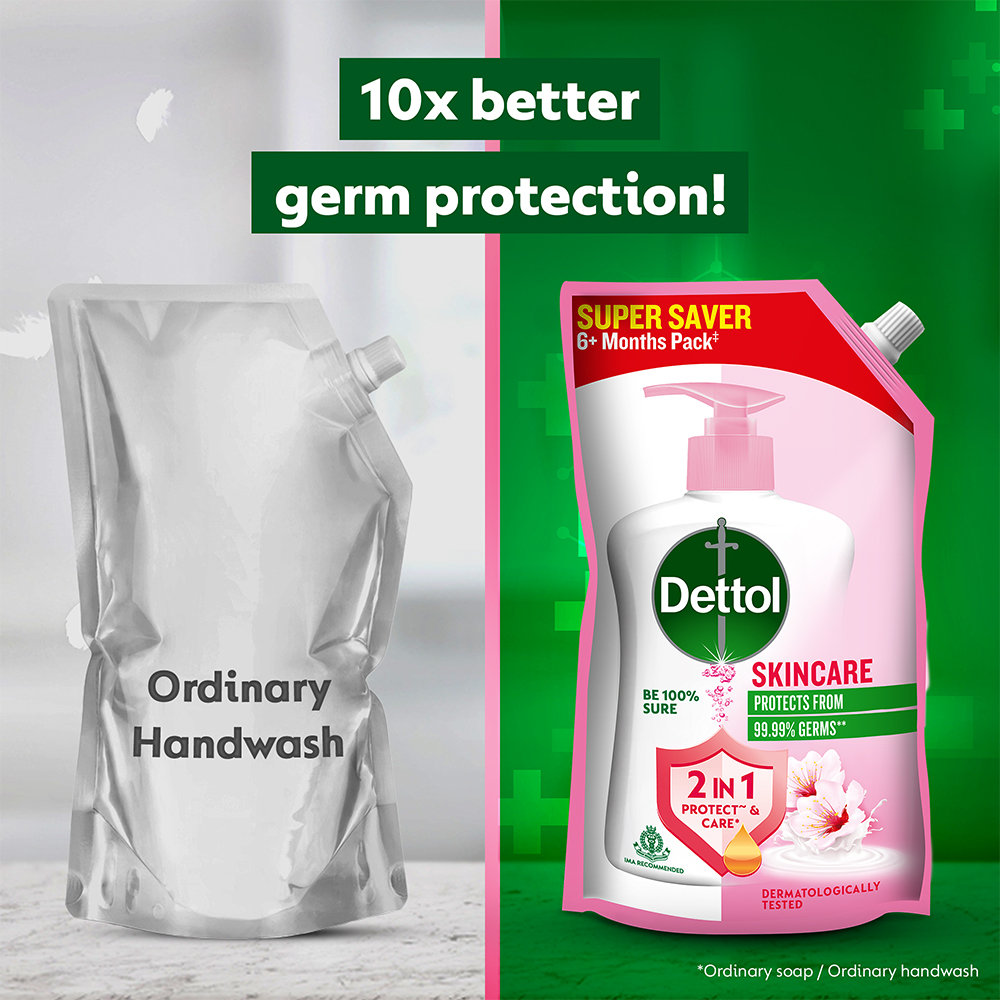 Dettol Skincare Liquid Handwash Pouch 750 ml, Pack of 1 Dettol Skincare Liquid Handwash Pouch 750 ml, Pack of 1