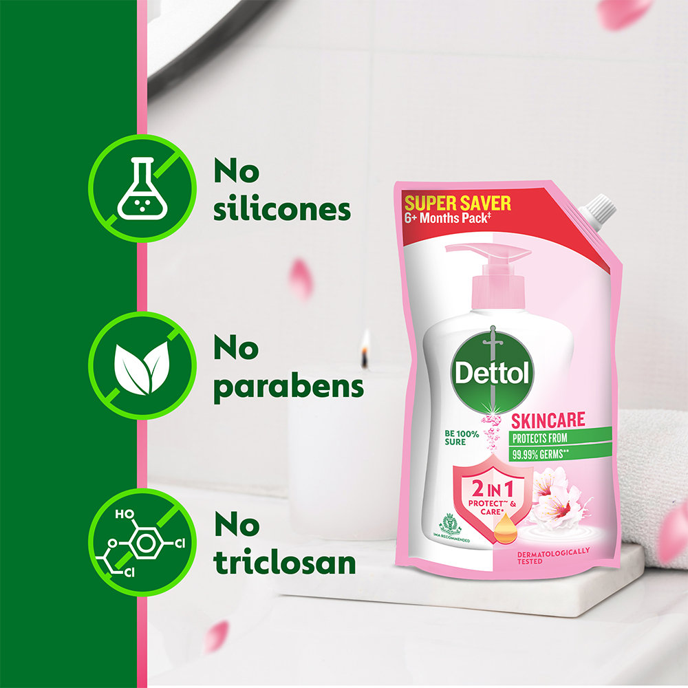 Dettol Skincare Liquid Handwash Pouch 750 ml, Pack of 1 Dettol Skincare Liquid Handwash Pouch 750 ml, Pack of 1