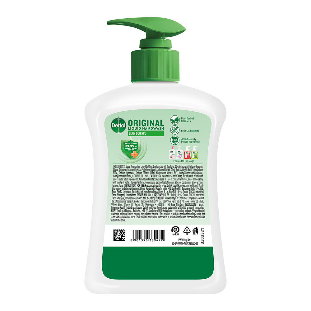 Dettol Original Liquid Handwash 200 ml, Pack of 1 Dettol Original Liquid Handwash 200 ml, Pack of 1