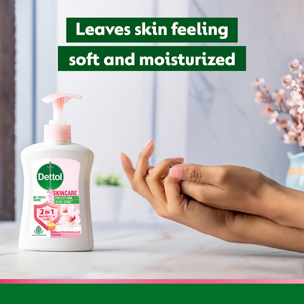 Dettol Skin Care Liquid Hand Wash 250 ml | pH Balancced | 10X Better Germ Protection | Everyday Protection | IMA Recommended, Pack of 1 Dettol Skin Care Liquid Hand Wash 250 ml | pH Balancced | 10X Better Germ Protection | Everyday Protection | IMA Recommended, Pack of 1