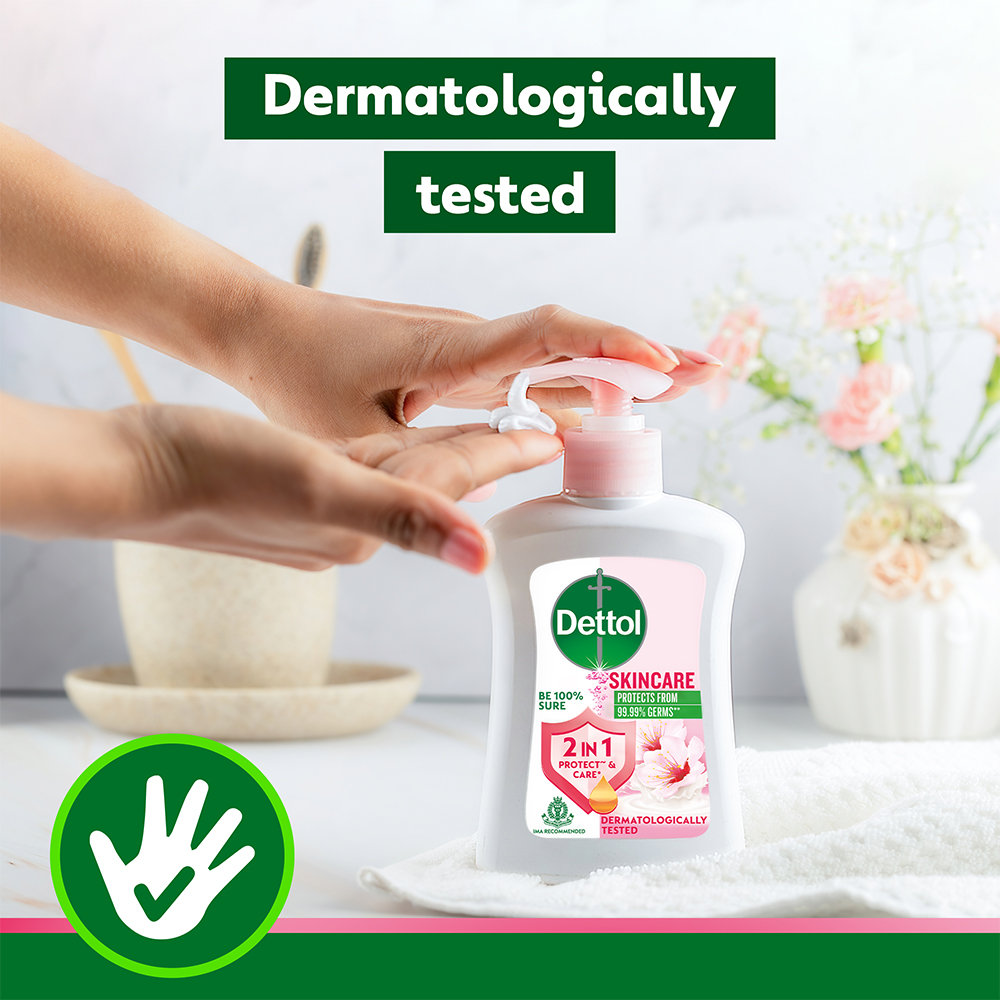 Dettol Skin Care Liquid Hand Wash 250 ml | pH Balancced | 10X Better Germ Protection | Everyday Protection | IMA Recommended, Pack of 1 Dettol Skin Care Liquid Hand Wash 250 ml | pH Balancced | 10X Better Germ Protection | Everyday Protection | IMA Recommended, Pack of 1