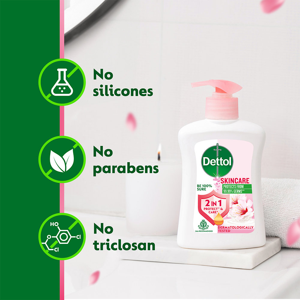 Dettol Skin Care Liquid Hand Wash 250 ml | pH Balancced | 10X Better Germ Protection | Everyday Protection | IMA Recommended, Pack of 1 Dettol Skin Care Liquid Hand Wash 250 ml | pH Balancced | 10X Better Germ Protection | Everyday Protection | IMA Recommended, Pack of 1