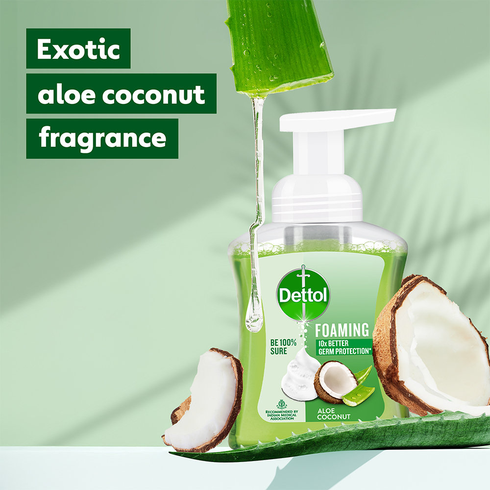 Dettol Aloe Coconut Foaming Handwash Pump, 250 ml, Pack of 1 Dettol Aloe Coconut Foaming Handwash Pump, 250 ml, Pack of 1