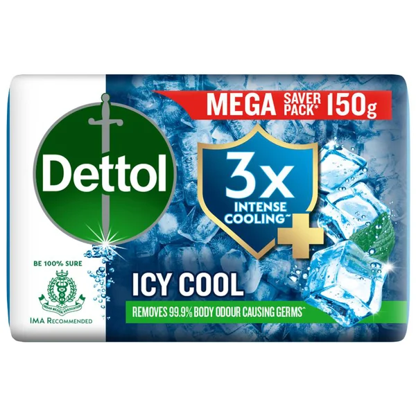 Dettol Icy Cool Bathing Soap Bar, 150 g