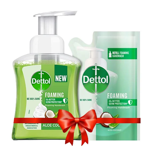 Dettol Foaming Aloe Coconut Hand Wash Pump 250 ml (200 ml Refill Free)