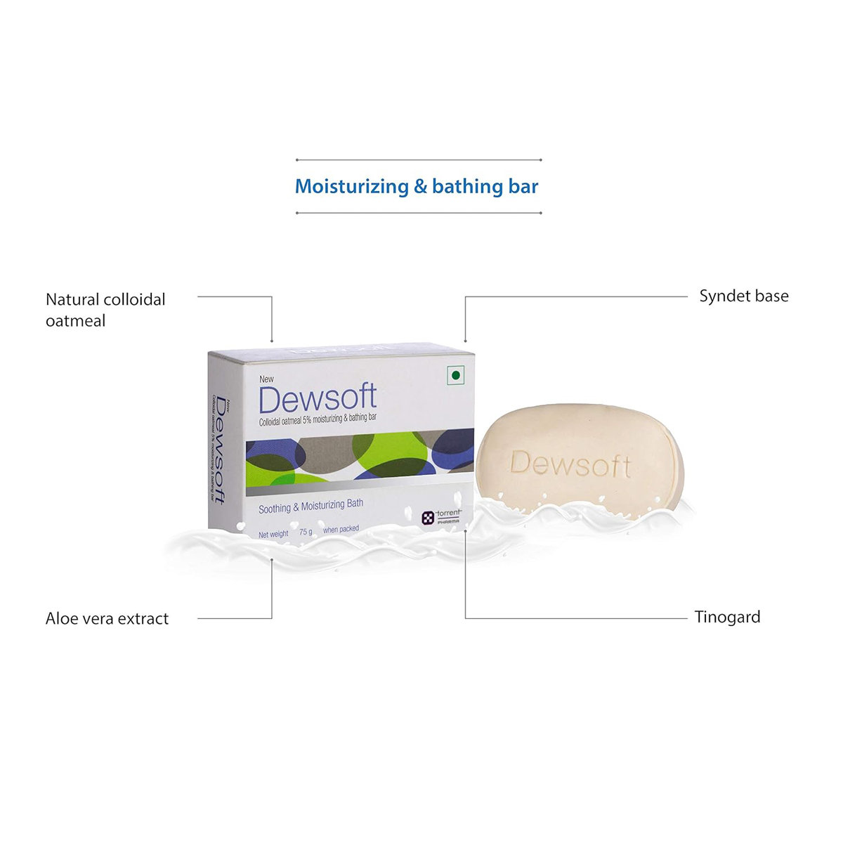 New Dewsoft Bathing Bar 75 gm | Colloidal Oatmeal | Cleanses, Soothes & Moisturises | For Dry Skin, Pack of 1 New Dewsoft Bathing Bar 75 gm | Colloidal Oatmeal | Cleanses, Soothes & Moisturises | For Dry Skin, Pack of 1