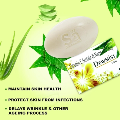 Dewmist Vitamin E and Neem Oil Soap, 75 gm, Pack of 1