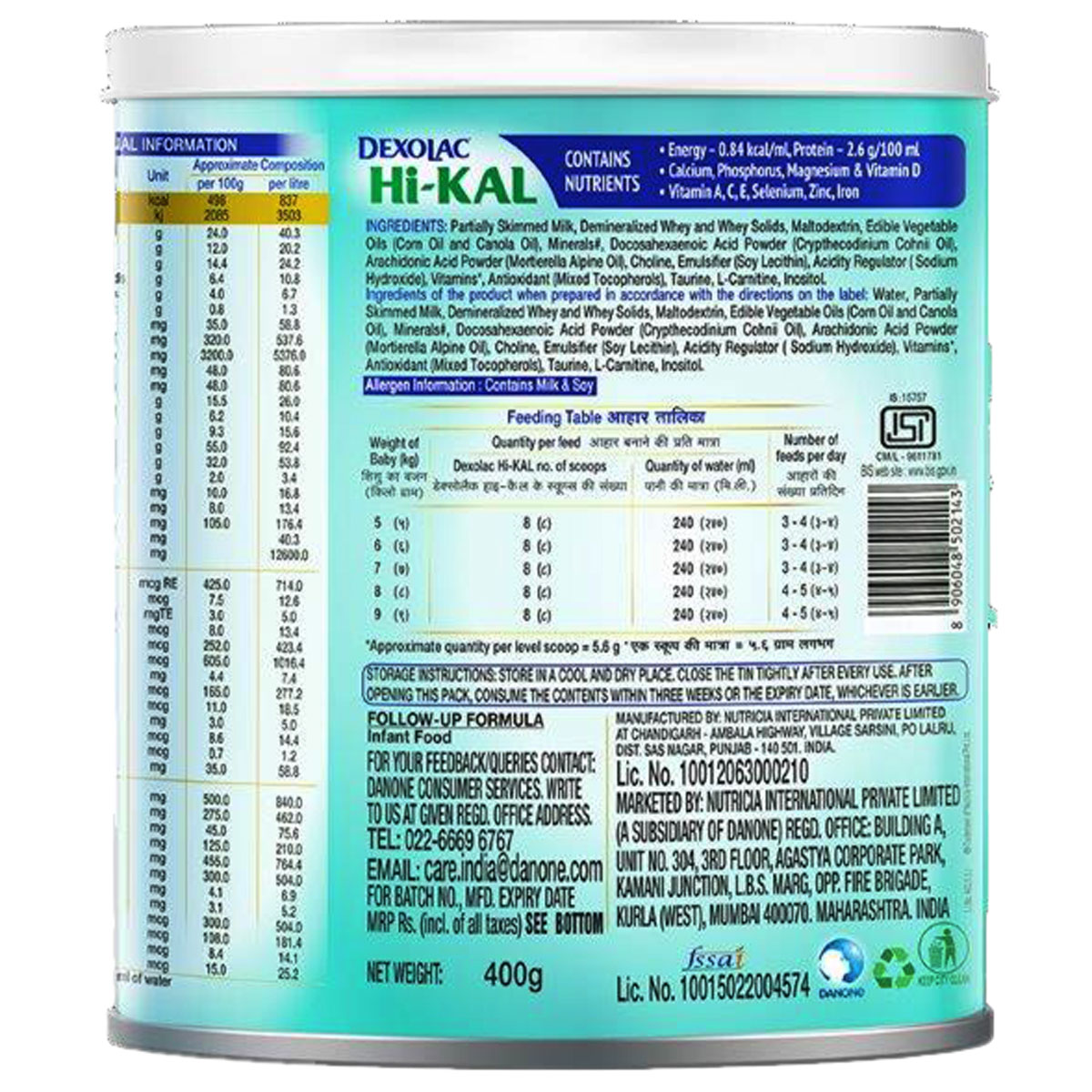 Dexolac HI-KAL Follow Up Formula Powder, 400 gm, Pack of 1 Dexolac HI-KAL Follow Up Formula Powder, 400 gm, Pack of 1