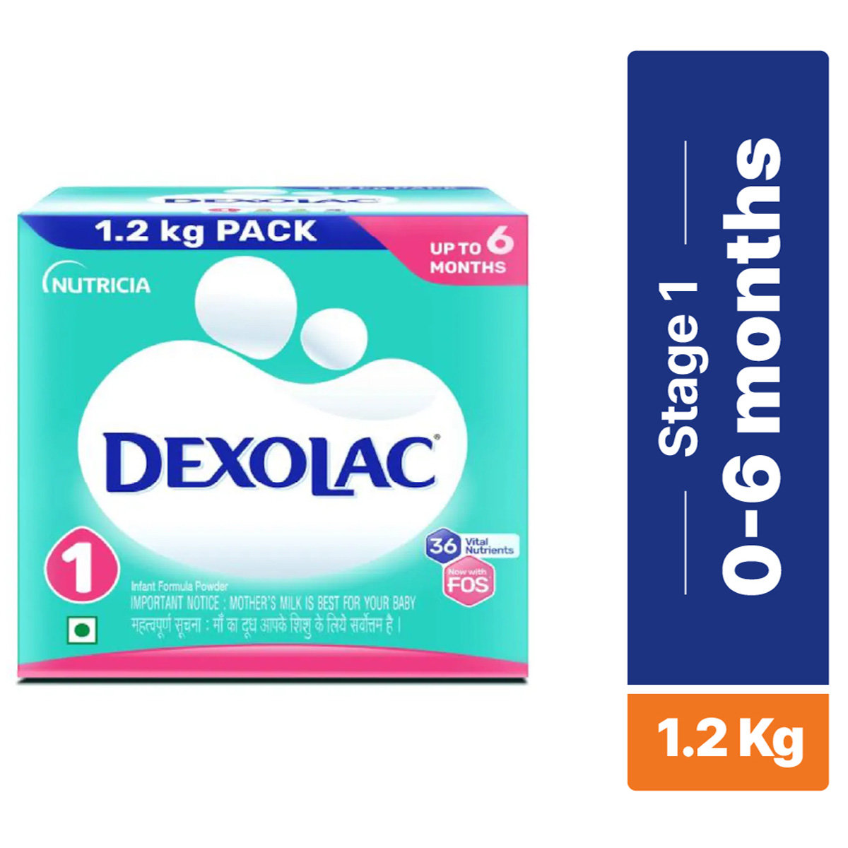 Dexolac Infant Formula Stage 1 Powder for Up to 6 Months, 1.2 kg, Pack of 1 Dexolac Infant Formula Stage 1 Powder for Up to 6 Months, 1.2 kg, Pack of 1