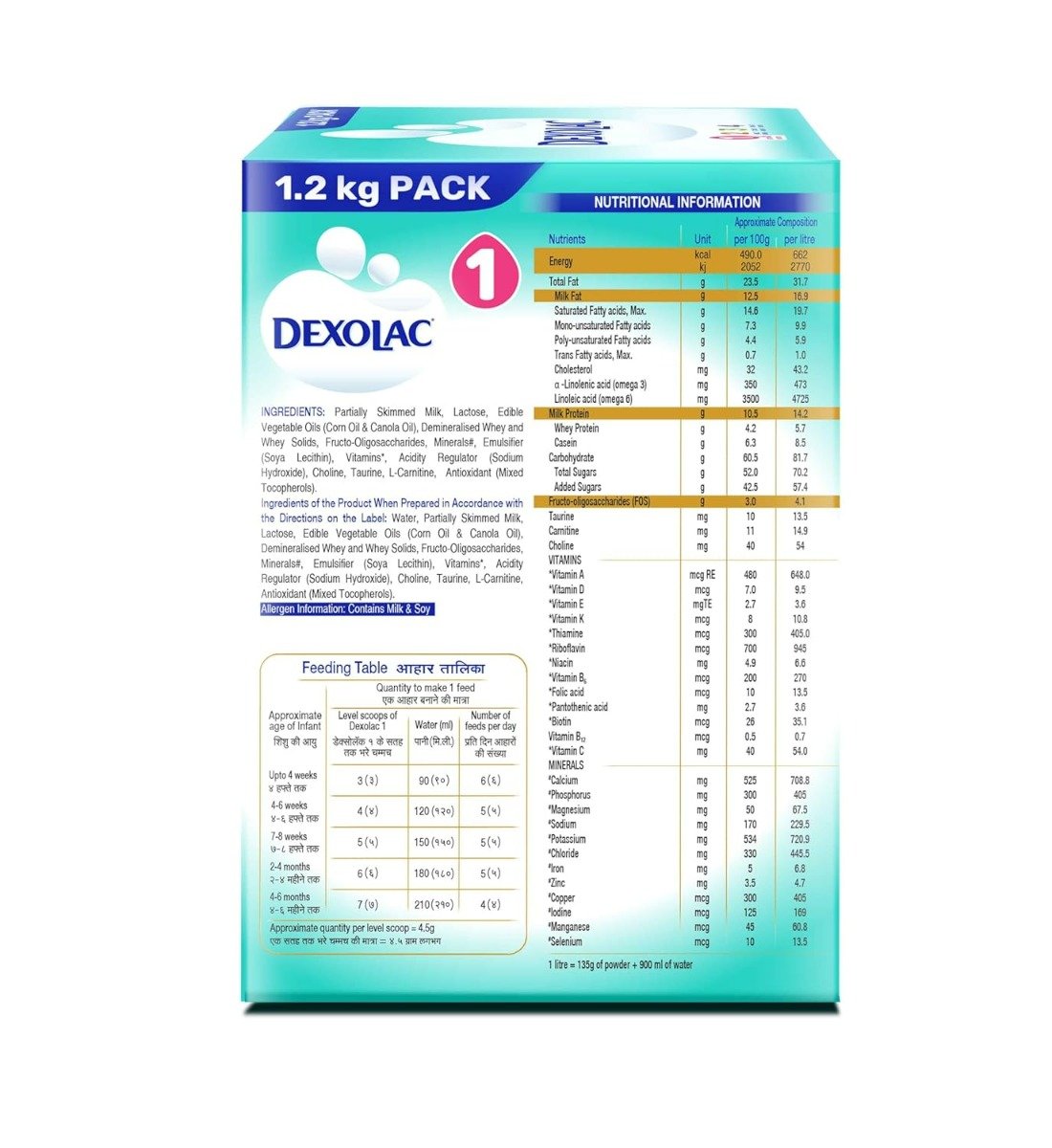 Dexolac Infant Formula Stage 1 Powder for Up to 6 Months, 1.2 kg, Pack of 1 Dexolac Infant Formula Stage 1 Powder for Up to 6 Months, 1.2 kg, Pack of 1