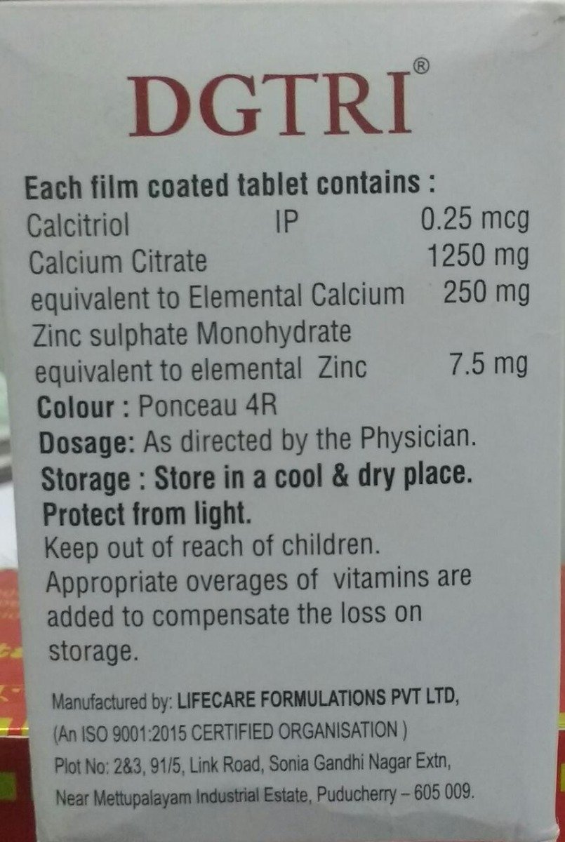 Dgtri Tablet 10's, Pack of 10 TABLETS Dgtri Tablet 10's, Pack of 10 TABLETS