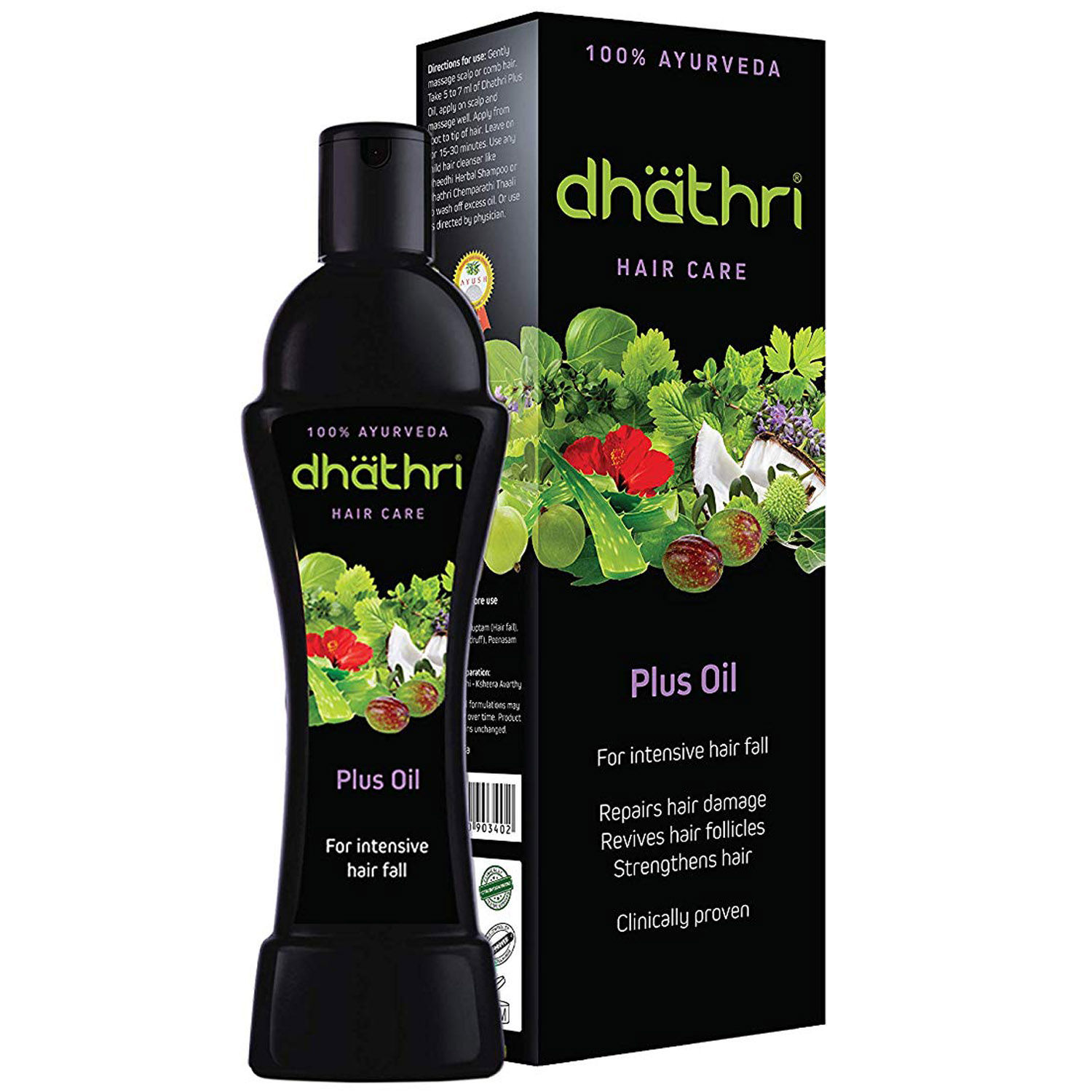 Dhathri Hair Care Plus Hair Fall Prevention Herbal Hair Oil 100 Ml  Pohunch