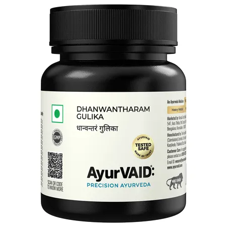 AyurVAID Dhanwantharam, 60 Gulika - Ayurveda Tablets for Digestion & Respiratory Support 