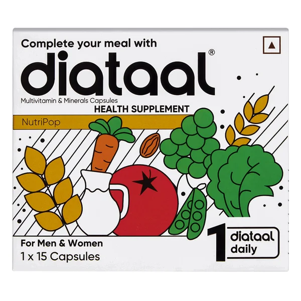 Diataal Multivitamin For Men &amp; Women 15 Capsules |B-complex, Biotin, Zinc, Copper | Immunity, Energy, Skin, Hair | Health Supplement for Men &amp; Women, Pack of 15