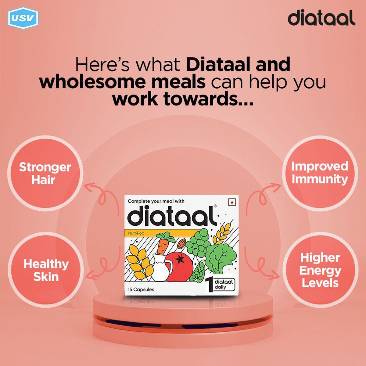 Diataal Multivitamin For Men & Women 15 Capsules |B-complex, Biotin, Zinc, Copper | Immunity, Energy, Skin, Hair | Health Supplement for Men & Women, Pack of 15 Diataal Multivitamin For Men & Women 15 Capsules |B-complex, Biotin, Zinc, Copper | Immunity, Energy, Skin, Hair | Health Supplement for Men & Women, Pack of 15