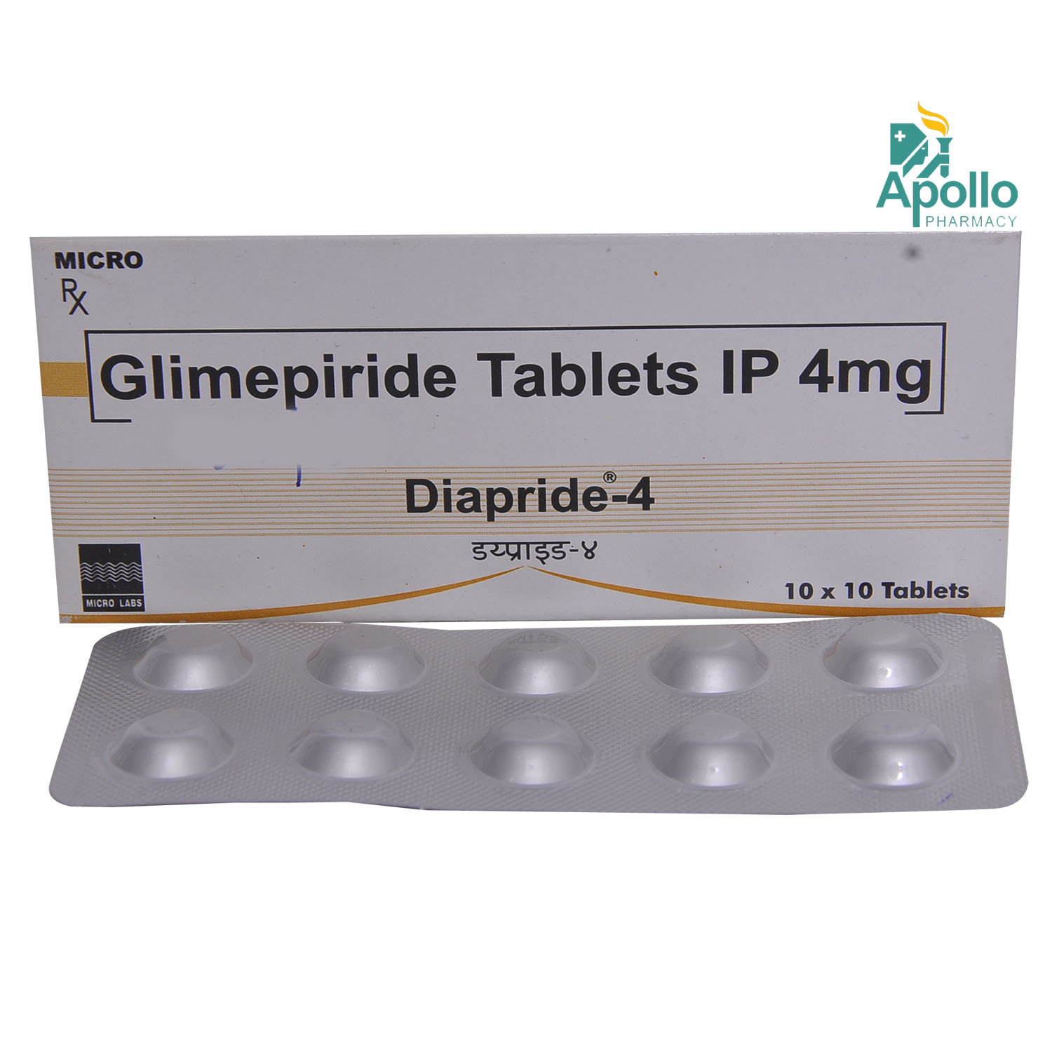 Diapride-4 Tablet 10's, Pack of 10 TABLETS Diapride-4 Tablet 10's, Pack of 10 TABLETS