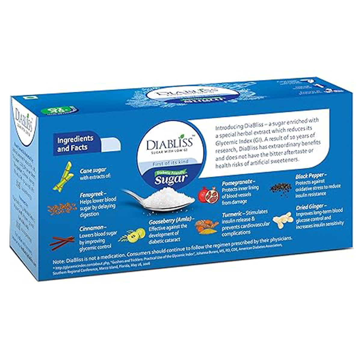 Diabliss Diabetic Friendly Cane Sugar, 200 gm (5gm x 40 Sachets), Pack of 1 Diabliss Diabetic Friendly Cane Sugar, 200 gm (5gm x 40 Sachets), Pack of 1
