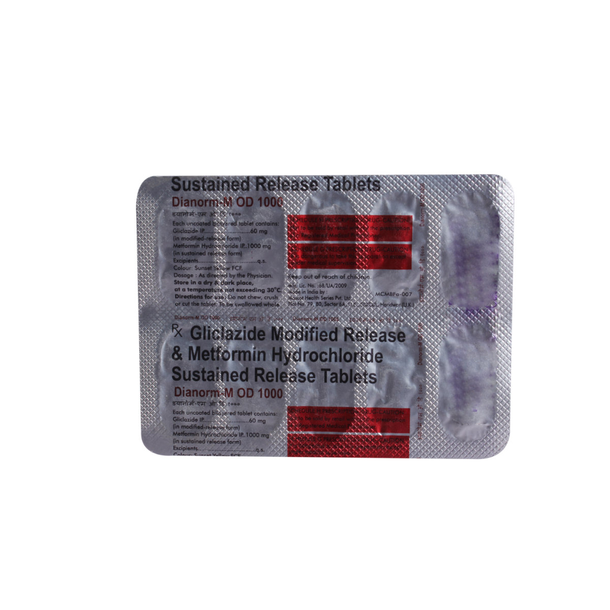 Dianorm-M OD 1000 Tablet 10's, Pack of 10 TabletS Dianorm-M OD 1000 Tablet 10's, Pack of 10 TabletS